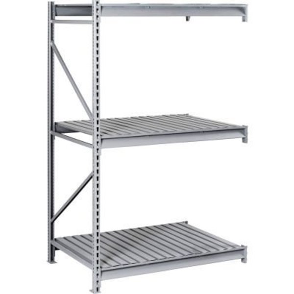 Tennsco Tennsco Bulk Storage Rack - 48"W x 24"D x 84"H - Add-On - 3 Shelf Levels - Steel Deck - Light Gray BU-482484CA-LGY